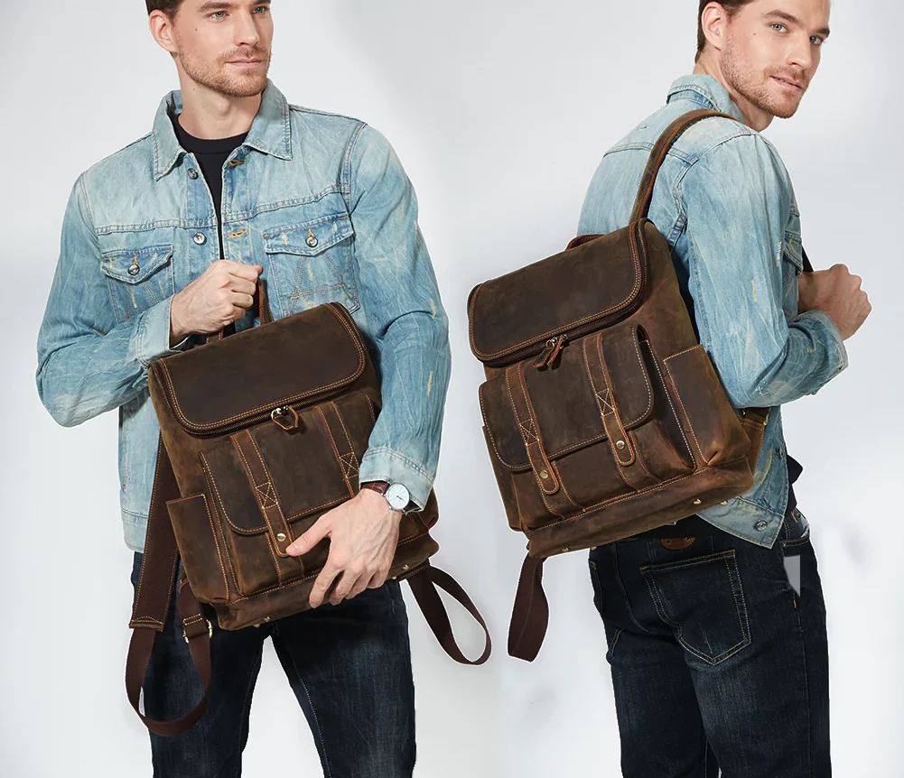 Mens Leather Backpack