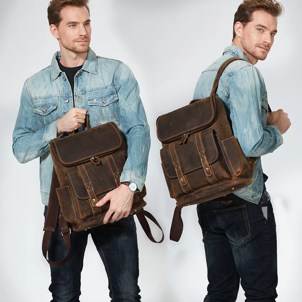 Mens Leather Backpack